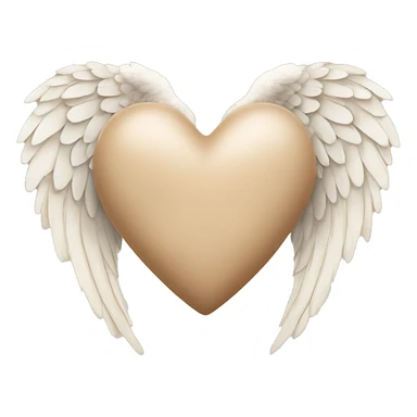 beige heart with angel wings sticker
