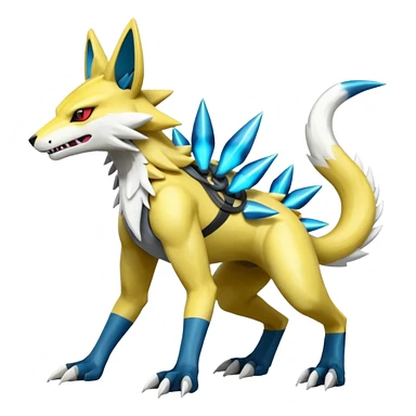 Shiny Cool Futuristic Smooth Zeraora-Lombax-Sergal-Zangoose-Protogen-grem2-Wickerbeast-Pokémon, full body sticker