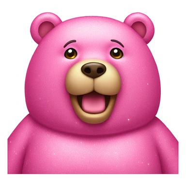 Pink sparkly fat bear  sticker