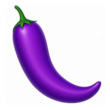 A chili pepper emoji in purple color, vibrant and clear. sticker
