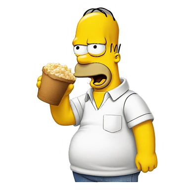 Homer Simpson qui mange  sticker