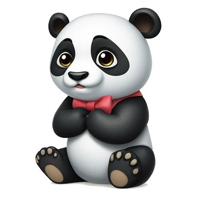 panda with bow sticker