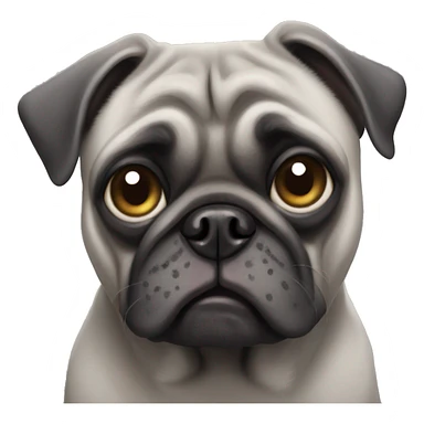 A old grey pug with one eye  sticker