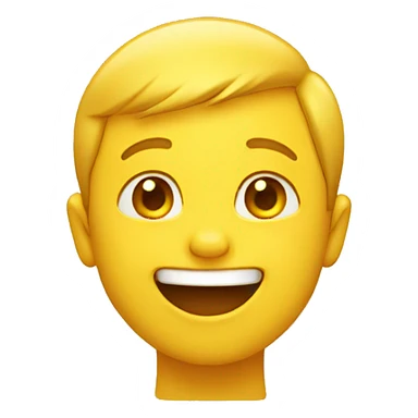 giggling boy, yellow emoji style sticker