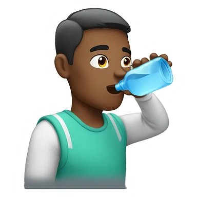 A guy drinking a bottle water sticker
