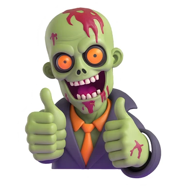 zombie giving thumbs up sticker