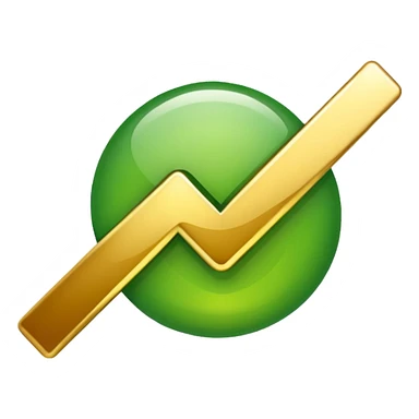 check mark with golden and green colours sticker