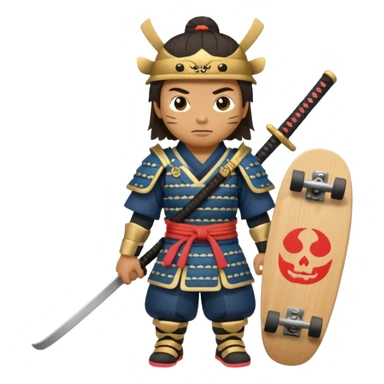 samurai hold skateboard  sticker