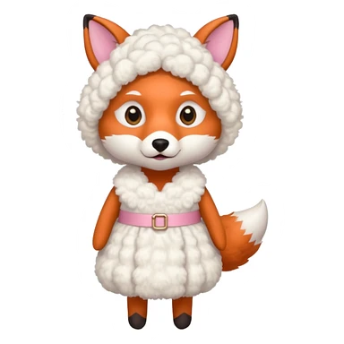 a fox wearing sheep dress sticker
