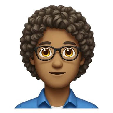 young teacher male with curly hair sticker