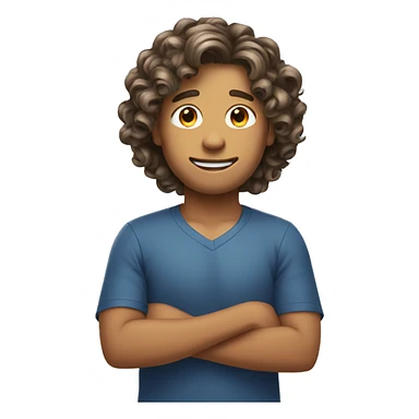 Long curling hair boy sticker
