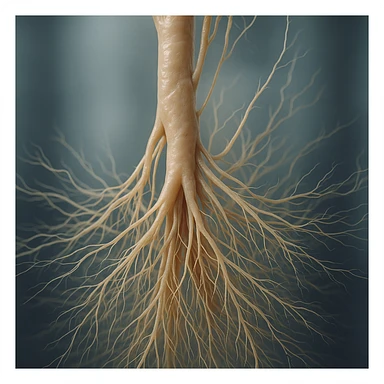 vagus nerve with visible nerve fibers, hyper realistic 4K style, microscopic details, clinical atmosphere sticker