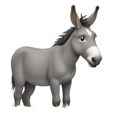 donkey eating grass sticker