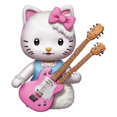 Hello kitty holding a guitar  sticker
