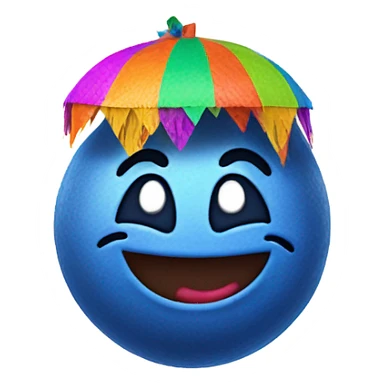 Blue berry with a happy face dress as a piñata  sticker