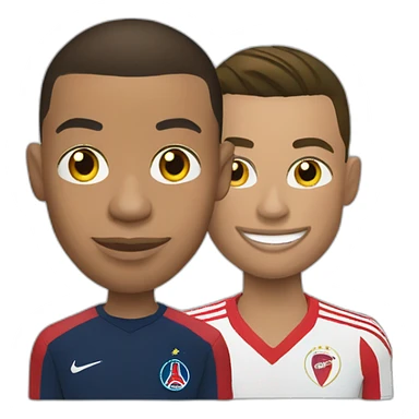Kylian Mbappe avec Cristiano Ronaldo sticker