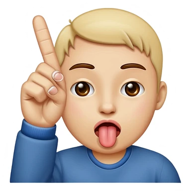 Tongue out and middle finger sticker