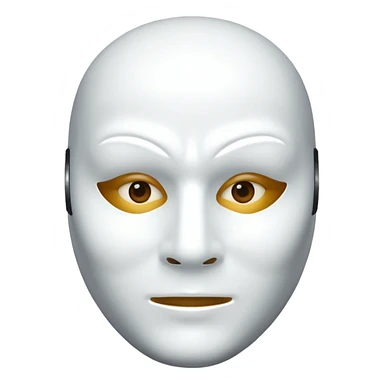 A person with a white mask on their face sticker