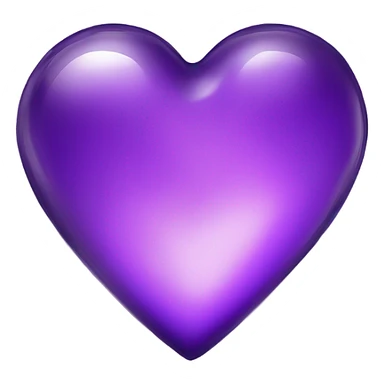 Shiny glass violet heart  sticker
