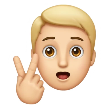 Emoji with the index finger next to the cheek mouth to sticker
