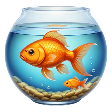 Goldfish in a fish bowl sticker