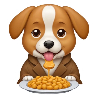 Dog eating food  sticker