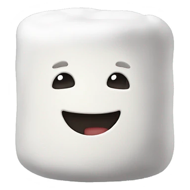 plain marshmallow with no facial features sticker