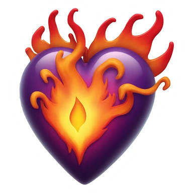 Heart on fire sticker