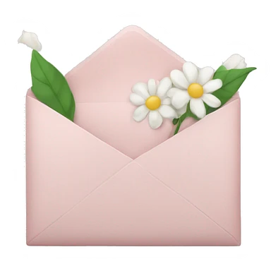 Light Pink envelope with white flowers sticker