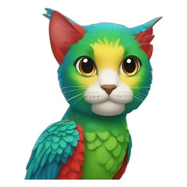 cat parrot sticker