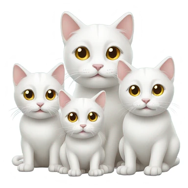 white cat family sticker