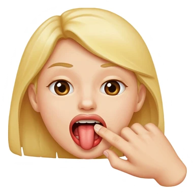 una boca mordiendo un dedo sticker