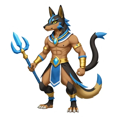 WereGarurumon-Anubis-Lucario-Zeraora-fusion (full body) sticker