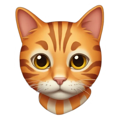 stripy all orange cat sticker
