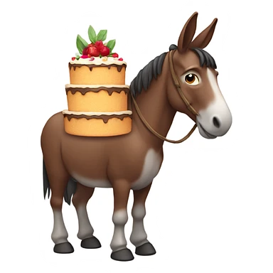 Mule carrying cake sticker