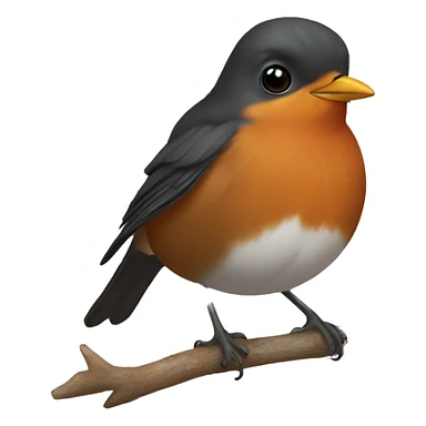 European robin with black hoodie sticker