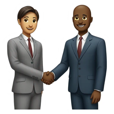 group of 2 collegues that are shaking hands  sticker