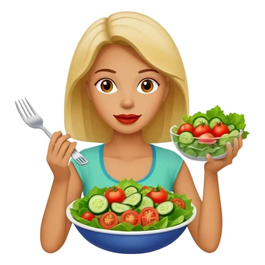 women eating healthy food sticker