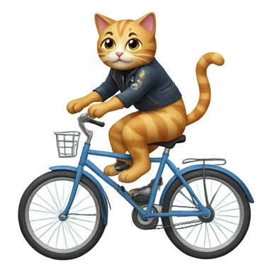 Cat riding a bike sticker