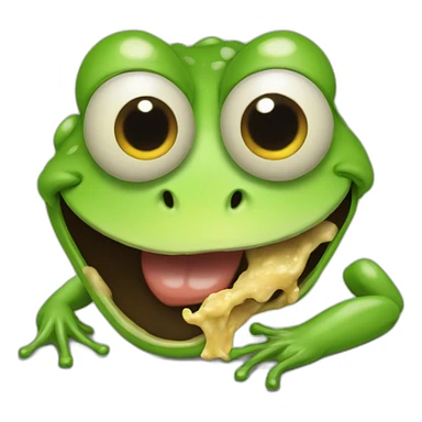 Make vomit face emoji look like emoji face eating frog sticker