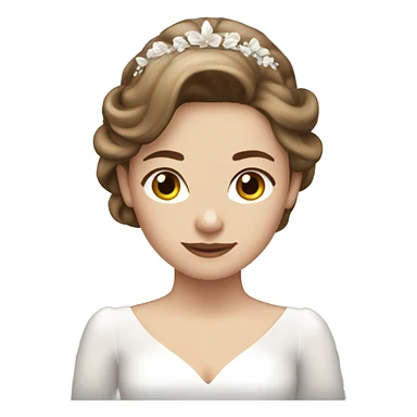 White woman white brown hair hairlights in wedding dress sticker