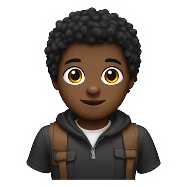 Black hair teddy bear sticker