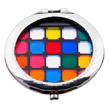 Compact mirror with makeup sticker