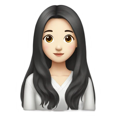 Korean girl with long hair sticker