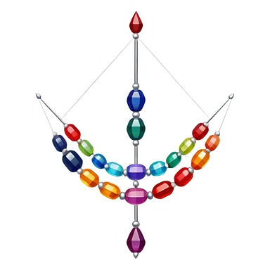 Create a harmonious and well-composed icon that represents the hobby of beadwork. The design should feature colorful beads, thread, and a beading needle or tool in a balanced arrangement. The elements should flow naturally, reflecting the creativity and precision of the craft. Ensure the composition is clean and aesthetically pleasing, with vibrant yet balanced colors. The background should be transparent. sticker