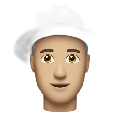 man in a white 3k hat sticker