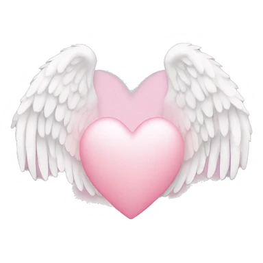 a light pink heart with angel wings  sticker