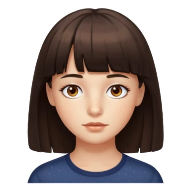 branca, olhos hazel, franjnha, pequenas sardas, cabelo castanho escuro sticker