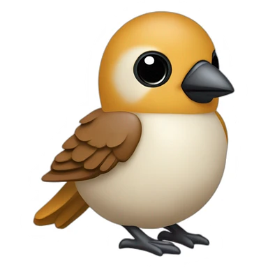 pajarito cerámica color plano marrón sticker