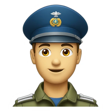 Militaire avec béret bleu  sticker